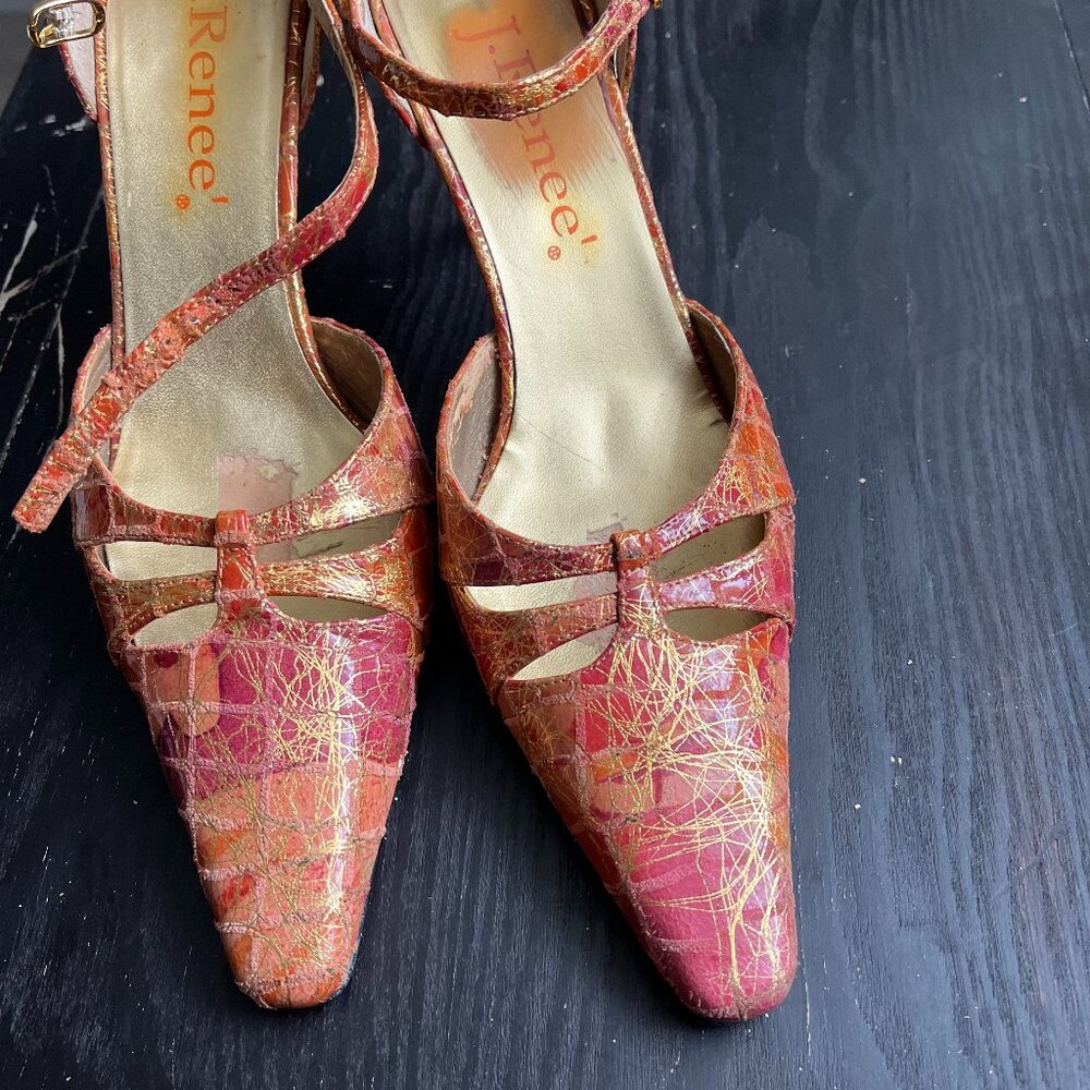 J.Renee Vintage Metallic Orange/Rust Ladies Shoe